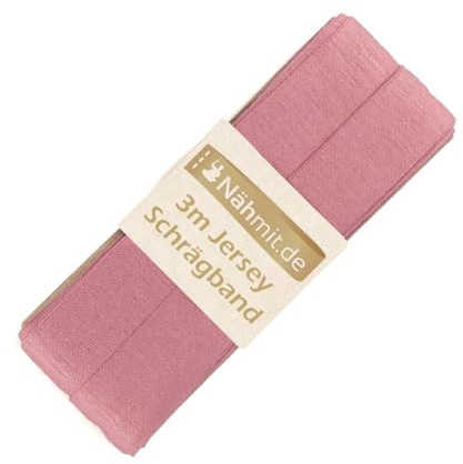 Nähmit - Jersey Schrägband - elastisches vorgefalztes Einfassband 3 Meter x 20mm