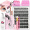 Qiveaory Kit d'extension de Cils Bricolage 280 Cils 30+40D 12-18mm avec Lash Bond and Seal,Dissolvant de Cils,Cils de Shampooing Eyeliner Brosse de Nettoyage Brosse à Cils Applicateur Cils Pinces