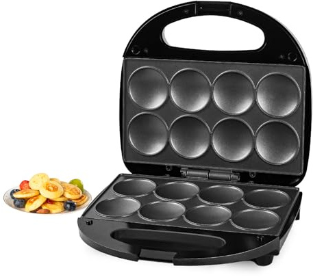 Pancake Maker, Mini Pancake Maker Machine Nonstick with Quick Heat-Up Make 8 pcs Pancakes, Electric Pancake Maker, Great for Breakfast, Snacks and Desserts