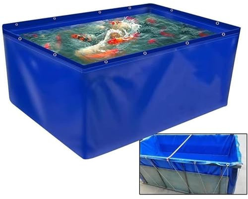 Segeltuch-Fischteich mit Ablassventil, temporärer Lagertank für Salzwasserfische, Planen-Lagertank, ideal für die landwirtschaftliche Bewässerung – Rahmen nicht im Lieferumfang enthalten,001
