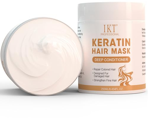 keratin hair mask, Supercharged Hydration & Hair masks for dry damaged hair, 250ml, Deep Conditioner Protection against Hair Breakage and Damage, Anti-Chute