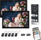 Verdrahtete Video-Sprechanlage für Wohnungen 2 Einheiten 10 Zoll Touch Monitor Wireless WiFi Video Türklingel System, Video-Türsprechanlage, 3 in 1 Unlock, Dual Way Intercom für Home Villa (schwarz)