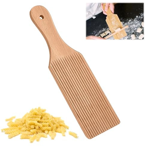 Tabla de Ñoquis Raspador, Madera Máquina para Hacer Ñoquis, Tabla de Pasta para Gnocchi, Cortador de Madera para Gnocchi, Tablero para Ñoquis con Manija, para Hacer Pasta y Mantequilla Auténticos