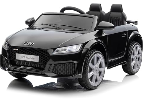 Bonnlo Voiture véhicule électrique Enfant Audi, 12 V Véhicule électrique Enfant 2 Portes avec Télécommande 2.4G, avec MP3 (Noir)