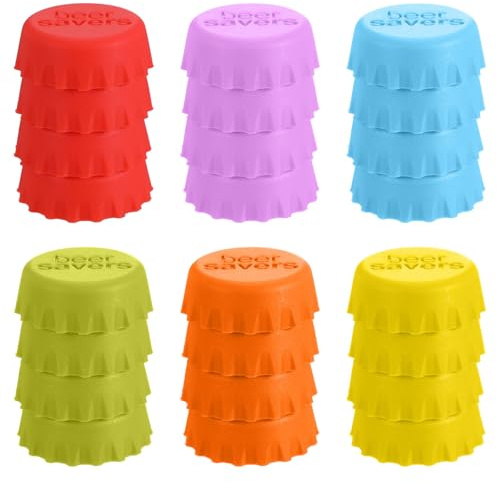 Classicseali 24 Stück Kronkorken Silikon,Bierflaschenverschluss Silikon,Wiederverwendbare Bügelflasche Verschluss zum Heimbrauen von Bier,Softdrinks,Weinflaschen,Sodawasser(Mehrfarbig)