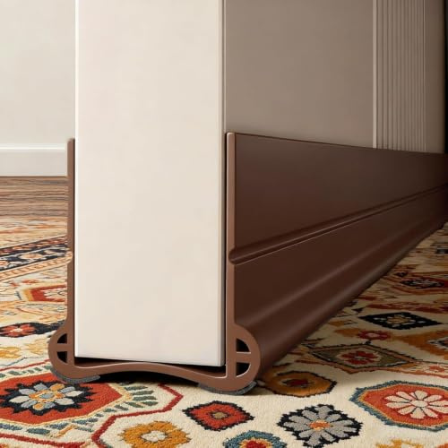 Wendict 93cm Guarnizione Paraspifferi per Porte, Isolamento Acustico, Guarnizione Inferiore Autoadesiva, Paraspifferi, Resistente Alle Intemperie, Adatto a Tutte Le Porte Interne (Marrone)
