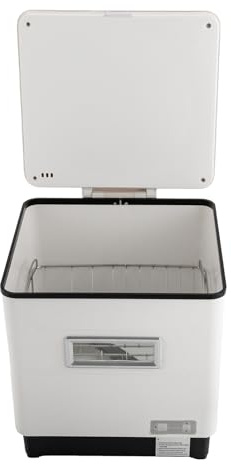 HongKKon Mini diskmaskin, 1 500 W rostfritt stål bordsdiskmaskin bärbar diskmaskin, roterande spray, 70 graders värme dödad, för lägenheter, sovsalar, camping