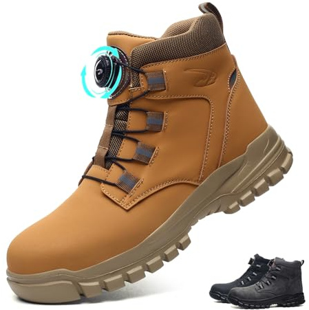AFJYG Chaussures de Sécurité Hommes Femmes Montante Imperméable Légère Bottines de Sécurité avec Embout en Acier Bottines de Travail Antidérapant