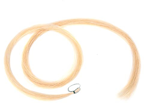 POENVFPO Hochwertiges Ungebleichtes Mongolisches Pferdehaar für Violin- und Bratschenbogen, weiß, 32 Zoll, 2 Stränge, Professionelles Ersatzset