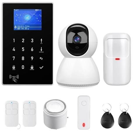 Tuya Smart WIFI GSM Säkerhetslarmsystem IP Cam Dörr Fönstersensor Inbrottsrörelsedetektor Trådlöst Larmsystem Enkelt Att Installera(D)