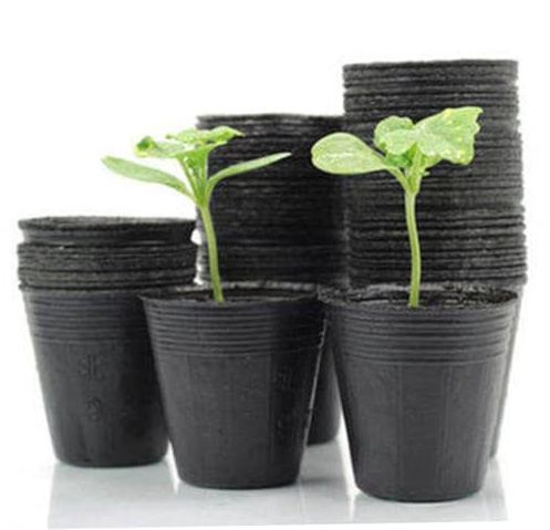 DOITOOL 300 Pezzi Vaso Plastica Nero Ventilato e Riutilizzabile per Piante e Fiori, Contenitore Leggero per Trapianto e L'avvio delle Piantine in Giardino