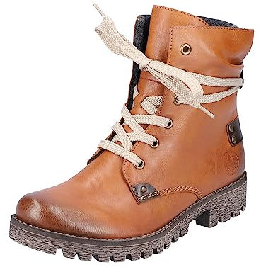 Rieker Damen Schnürstiefeletten 78530, Frauen Stiefeletten,Chukka Boots,schnürboots,Boots,Stiefel,Bootee,Booties,braun (24),36 EU / 3.5 UK