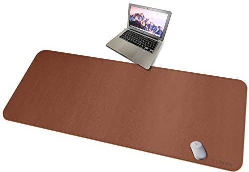 CENNBIE Leather Desk Mat,150x70cm Extra Large Desk Pad Blotter Protector, Extended Non-Slip Mouse Pad, Waterproof PU Leather Desk Mat on top of desks Large for Office and Home (Brown)