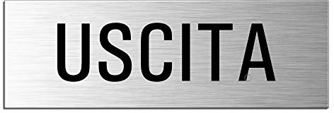 Aluminium Självhäftande registreringsskylt - Utgång | 240x80 mm | Original Ofform Design | No.10527-S