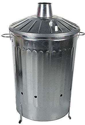 VTL® Garden Incinerator Bin Burner Galvanised Leaves Wood Rubbish Fire Pit - 90 Litre