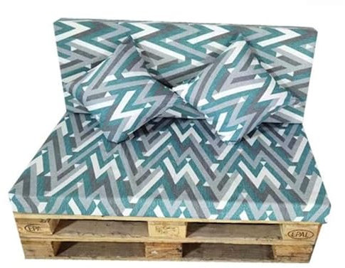 Cojines para PALETS Y SILLONES DE 2 PLAZAS (Asiento + Respaldo + 2 Cojines Decorativos). Cojín de Palet y de sillones de 2 plazas. Ideal para Interior y Exterior (Triángulo)