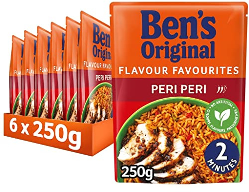 Ben's Original Peri Peri Microwave Rice, Bulk Multipack 6 x 250 g pouches