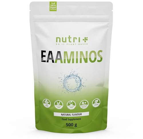 EAA polvere neutro 500 g - Dose elevata - EAA istantanei naturale senza dolcificanti, additivi e aromi artificiali - Aminoacidi essenziali - Aminoacidi essenziali vegani