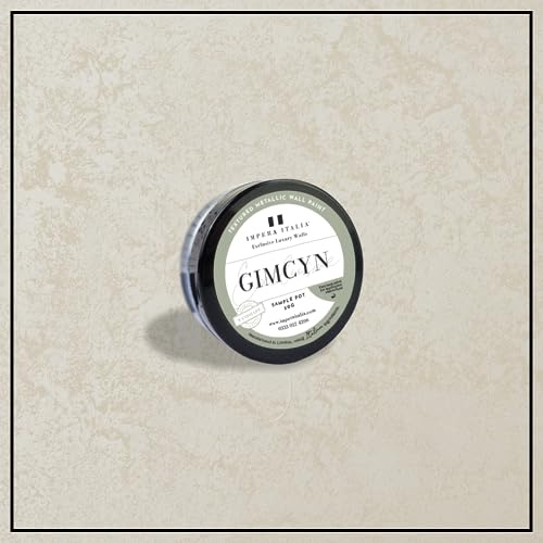 Impera Italia Gimcyn - Textured, Metallic Wall Paint Sample Pot. Includes 50g of Paint - Covers 0.25SQM - In Colour WHITE AGATE.