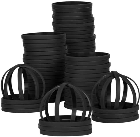 LVNRIDS 50 pezzi Braccialetti in silicone Nero, 20.2 cm Lunghezza Braccialetti Elastici in Gomma per Adulti, Bracciale Colorati per Feste, Eventi, Festival Musicali, Sport
