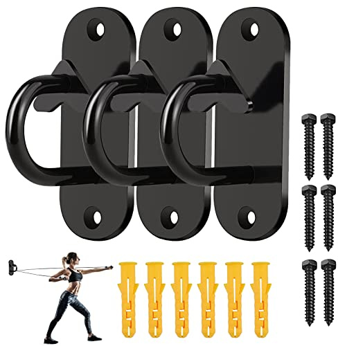3 Soporte Anclaje de Techo, Anclaje de Suspensión Bandas de Resistencia Anclajes de Pared Soporte Anclaje de Techo para Correas de Peso Corporal, Gimnasio en Casa, Estiramiento, Yoga