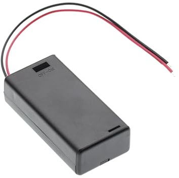 2x AA 3V Batterihållare – Plastförvaringsbox med Kablar och Ledningar 150mm för DIY. Kompatibel med (2 Fack x 1,5V) Batterier