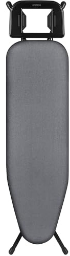 UFETGYG Classic Ironing Board 43 X 13 W/with Iron Rest | Full Metal Construction| Height Adjustable | Heat & Scorch Resistant Fabric | Anti-Skid Feet | Easy to Fold (Dark Grey)