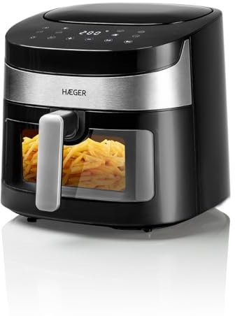 HAEGER Freidora Digital sin Aceite Air Banquet - 8 L, 8 Programas, Pantalla Digital,1800W
