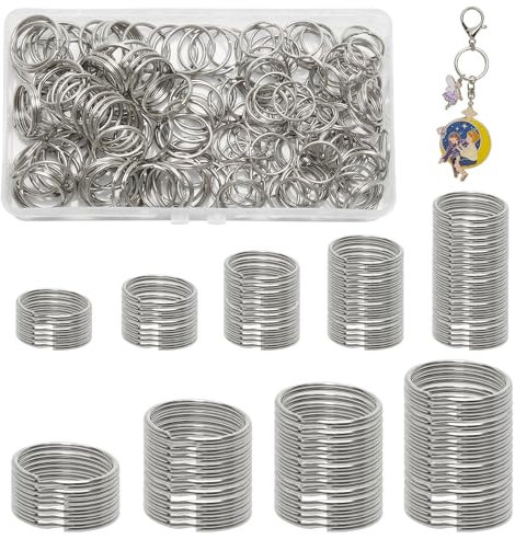 200 Stück Schlüsselringe Edelstahl 20mm und 25mm Silber, Spaltringe Schlüsselanhänger Ringe für Auto Haus Office Schlüssel - DIY Basteln Arts Crafts Zubehör