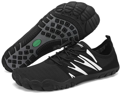 SAGUARO Barefoot Shoes Uomo Scarpe da Scoglio Leggero Traspiranti Scarpette da Mare Asciugatura Rapida Scarpe Piedi Nudi Minimaliste Antiscivolo, Nero, 43 EU