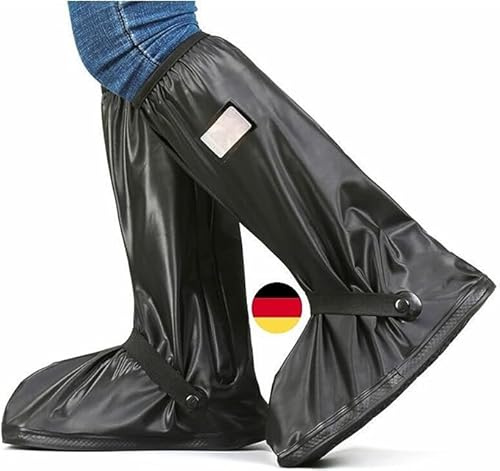 MMIHOIM Couvre-chaussures imperméables pour homme et femme - Pour l'extérieur - Antidérapantes - Réutilisables - Haute protection contre la pluie - Pour la pluie et la neige, Noir , M
