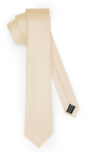 Ladeheid Cravate classique pour hommes, mate, parfaite pour le bureau et les festivités, couleurs variées - Idéale pour les réunions d'affaires, mariages TMM-7 (150cm x 7cm, Beige)