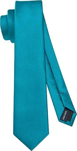 HISDERN Tie Skinny Ties Slim Necktie For Men 6cm Solid Silk Tie Classic Formal Neck Tie for Wedding Party Business