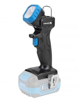 HÖGERT TECHNIK Akku-Bauleuchte 18V, 1000 lm LED, 90° Drehbarer Kopf, 3 Leuchtmodi (100%, 50%, Blitz), 7 Stunden Laufzeit, IPX20 COB LED, ohne Akku, Ideal für Baustellen und Werkstätten