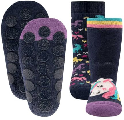 EWERS Girls Unicorn Stopper Socks, Ink, 31/34 EU