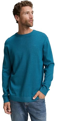 TOM TAILOR 1039810 Pull-Over, 38778-Dark Aqua Melange, M Homme