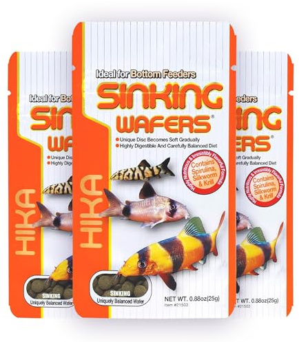 Trinity Treats Tropical Sinking wafers for Catfish, Loaches and Bottom Feeders 3.88 oz (3 Pack) Including Trinity Treats Microfiber Cleaning Cloth (Tropical Sinking wafers Fish Food 3.88 oz)