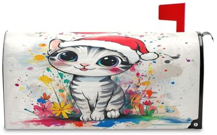 sanluoli Chic American Shorthair Cat Copertura decorativa per cassetta della posta di Pasqua divertente Natale copertura magnetica 45,7 x 52,6 cm