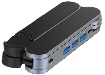 Soporte para Portátil con Base de Acoplamiento,Refrigeración Ventilada Múltiples Puertos USB Soporte para Tableta | Base Ajustable en Altura para Portátil - para Oficina en Casa y Viajes con Ordenador