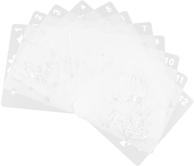 ORFOFE Pochoirs de Peinture Creux Noël 11 Pièces en Plastique pour Scrapbooking Diy, Modèles de Dessin Festifs pour Décoration, Tampons et Peinture sur Papier, Tissu, Loisirs Créatifs