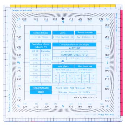 CONGARTENO Règle Carrée Aviation Calculateur De Vol Aéronautique Échelle De Vecteur De Vol Avec Fonction Compas Outil De Mesure Pour Dessin Technique Étudiants Et Charpentiers