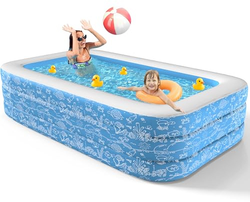 CACSPS Piscines gonflables, 200 x 132 x 51 cm, Grand bassin gonflable pour enfants et adultes, Piscine familiale durable pour les loisirs, Piscine pour enfants pour le jardin, la cour arrière ou l