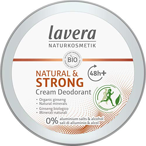 lavera Deo Creme NATURAL & STRONG 48+ h - vegan - Naturkosmetik - ohne Aluminium - Wirkkomposition mit Bio-Ginseng und natürlichen Mineralien - 48h Schutz - 50ml