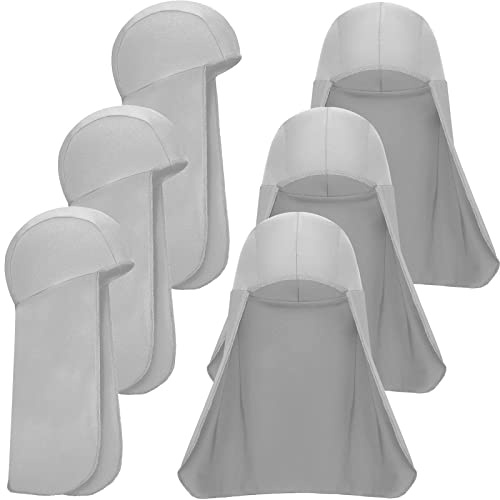 Sintege 6 Pieces Hard Hat Sun Shade Cooling Skull Cap Sun Neck Protector Quick Dry Neck Shade for Women Men(Light Grey)