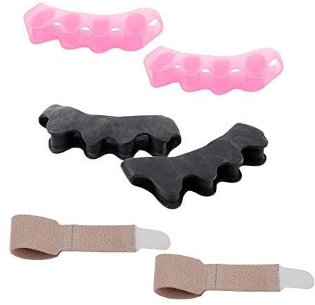 4 Piezas Separador de dedos contra Hallux Valgus con 2 vendaje correctivo material de silicona de gel para hombre y mujer alivio del dolor después del yoga y actividades deportivas