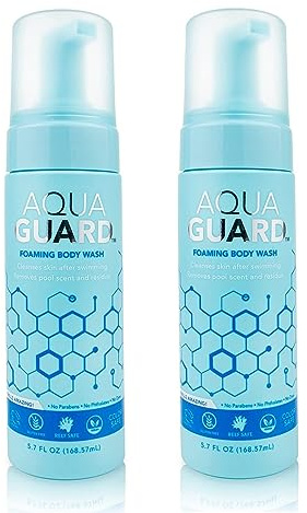 AQUA GUARD After-swim Foaming Body Wash | Leaves Skin Soft and Smooth + Neutralizes Chlorine Scent and Residue (2-pack)