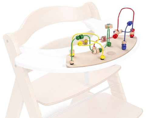 hauck Play Moving, Water Animals - Motorikschleife ab 12 Monaten Kompatibel mit Play Tray Spielbrett für Alpha+, Beta+ und Arketa Holzhochstuhl, Baby Holz Spielzeug Fördert Auge Hand Koordination