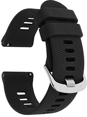 TIESOME Ersatz Uhrenarmbänder Silikon, Verstellbare Armband Uhren mit Schnellverschluss, Uhrenarmband Ersatzbänder Watch Straps Band, Uhren Zubehör Band (Schwarz 22mm)