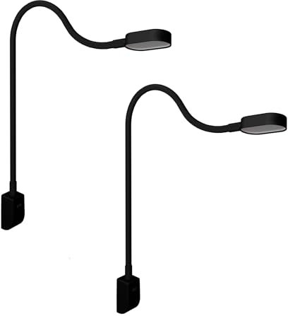 kalb I Ilios LED-Bettleuchte/Leseleuchte mit USB-C, Wand- und Winkelmontage, Flexibler Arm, dimmbar, warmweiß 3000k (2er Set schwarz)