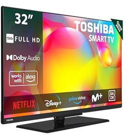 Toshiba 32LV3463DG Smart TV de 32, con Resolución Full HD (1920 x 1080), HDR, Compatible con Asistente de Voz Alexa